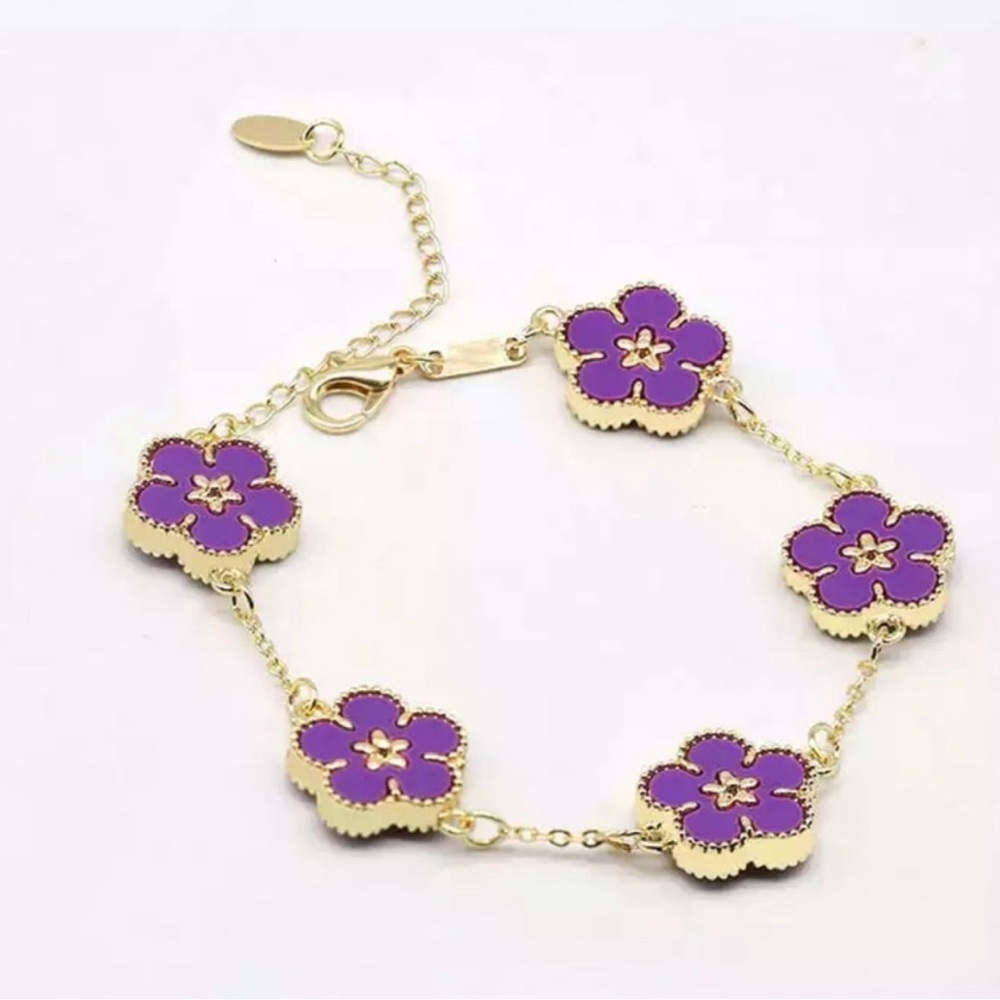 Van cleef Bracelets - 18K Gold Plated Friendship Bracelet- Clover Charm Bracelet